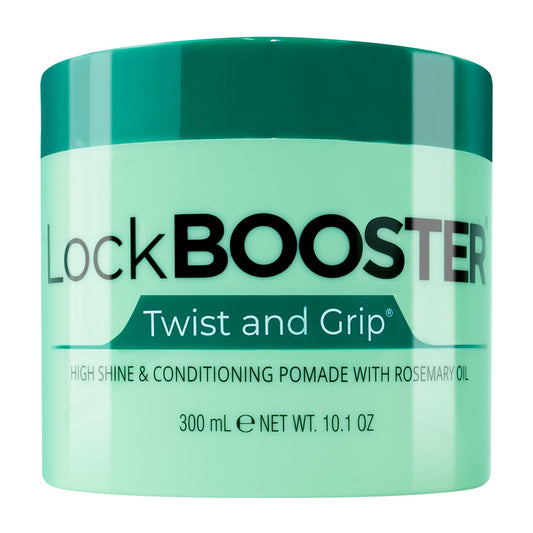Style Factor Lock BOOSTER Twist & Grip Braid Gel (10.1 Oz.) with Rosemary Oil- Strong Hold, Flake-Free, Frizz-Free Hair Braiding Gel for Defined