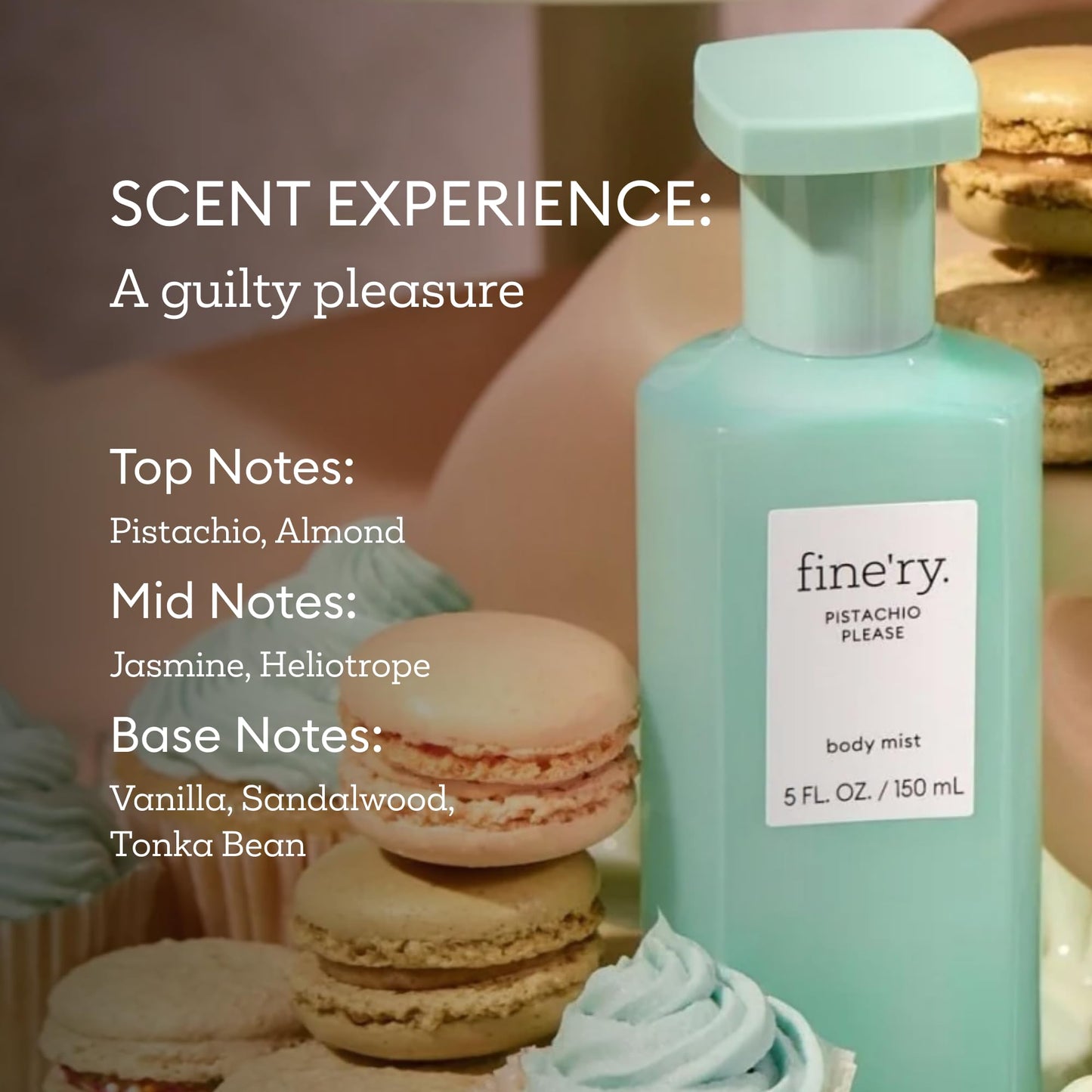 Fine'ry Body Mist Gift Set Gourmand Fragrance Spray Trio | Cherry, Pistachio & Vanilla Scents | Hair & Body Perfume Mist | Vegan, Cruelty-Free | 5 oz Beauty & Personal Care Fine'ry