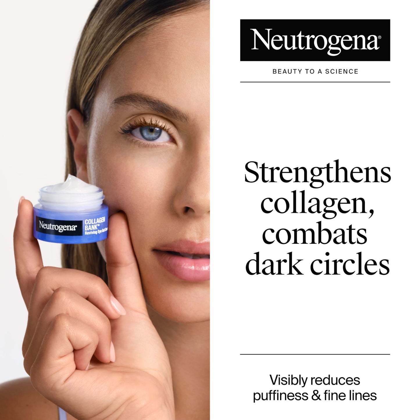 Neutrogena Collagen Bank Reviving Eye Cream, Under Eye Cream, Helps Preserve Collagen, Visibly Improves Dark Circles, Puffiness, Fine Lines, Texture