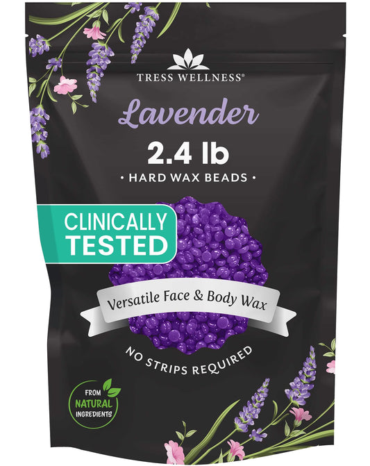 Tress Wellness Wax Beads - Safe for Skin - Dermatologically Tested - At-Home Kit for Bikini, Brazilian & Full Body - Lavender 2.4 lb Beauty and Personal Care Tress Wellness Default Title