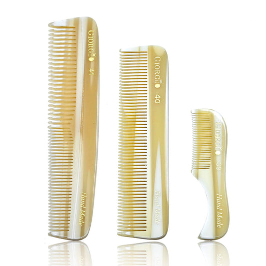 Giorgio Beard Combs Set - Handmade Ivory Beard Combs Kit for Facial Grooming - Includes Fine and Wide Tooth Pocket Dresser Comb + Fine Tooth Beauty and Personal Care GIORGIO