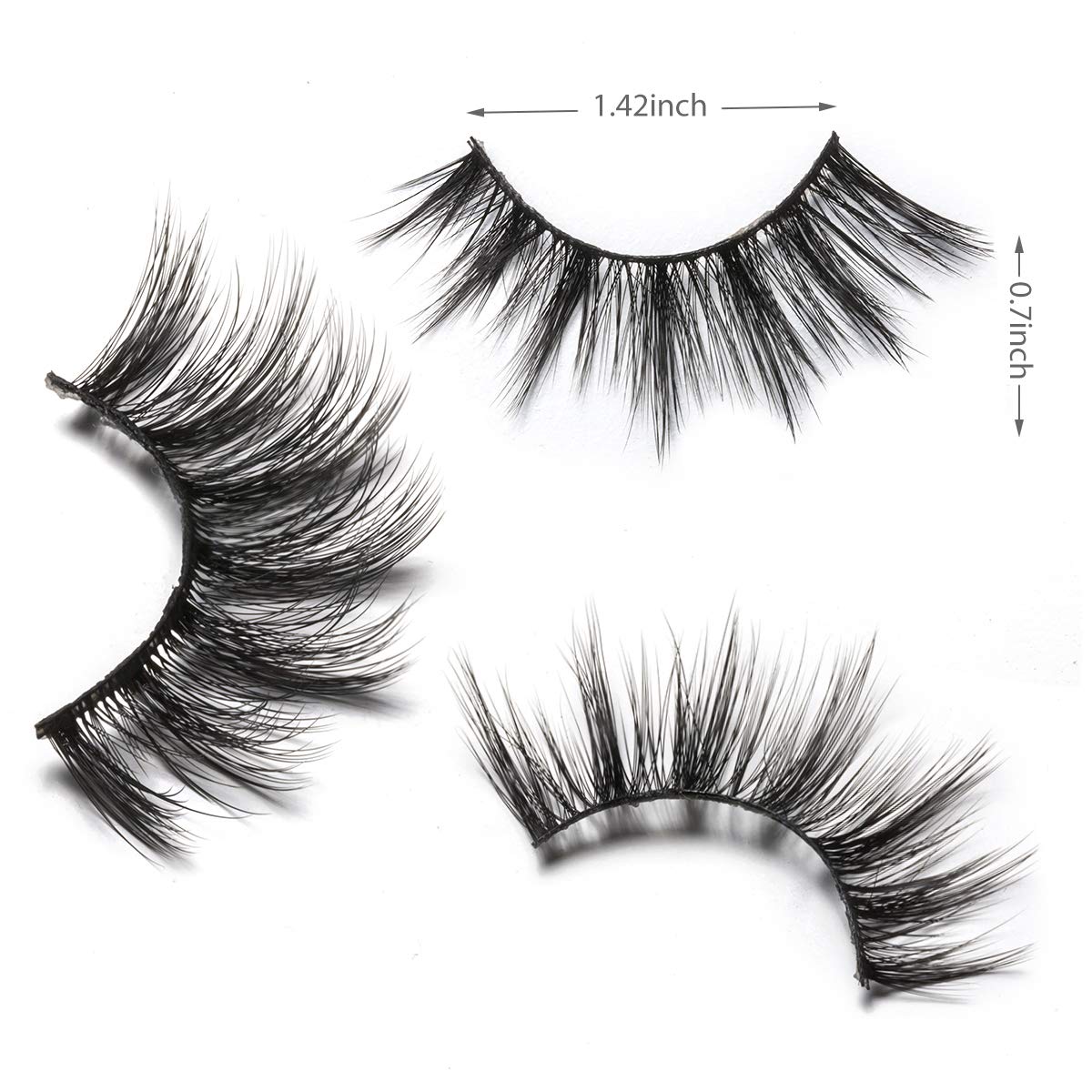 DYSILK Eyelashes Mink Lashes Fluffy- Cat Eye Lashes 3 Pairs 6D Mink Lashes Wispy Eyelashes Lashes That Look Like Extensions Lashes Set Reusable Lashes