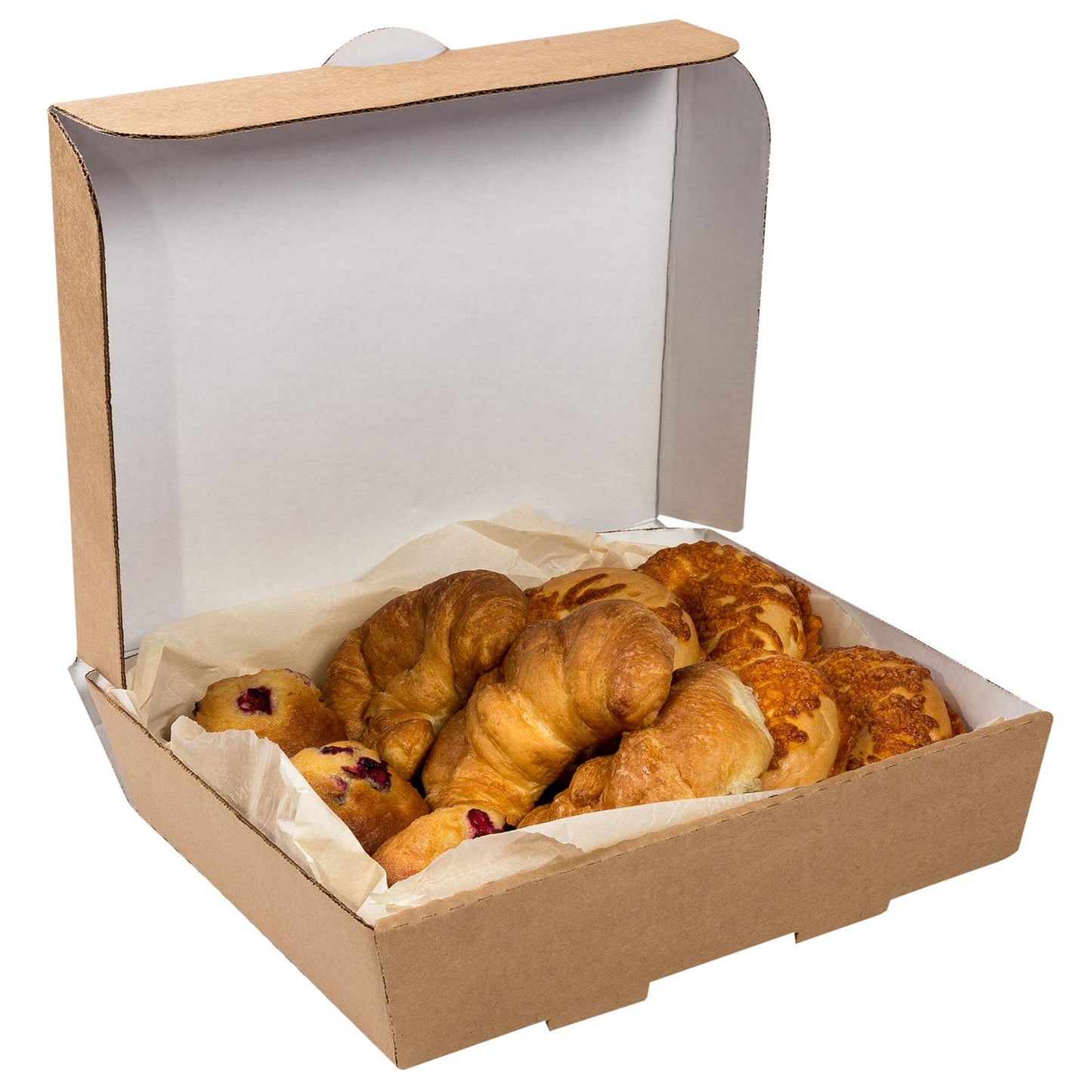 AmerCareRoyal Half Pan Corrugated Catering Box - Secure Stackable Food Delivery Container, Bakery Cardboard Food Storage Boxes, 13” x 10-7/8” x 3”…