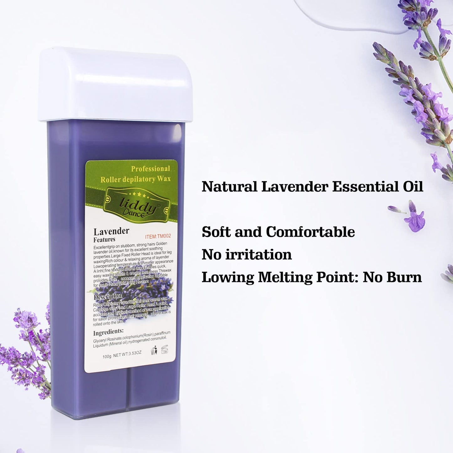 Liddy Dance Hair Removal Wax, Lavender Roll-on Wax, Waxing Kit Refill Wax Cartridge, 4 Pack, Soft Wax for Women, Sensitive Skin, Legs, Arms, Bikini Beauty and Personal Care liddy Dance