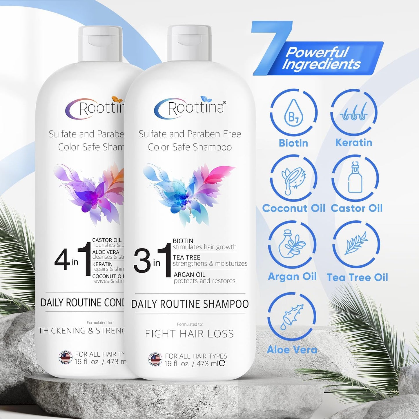 Hair Thickening Shampoo and Conditioner Set for Thinning Hair and Hair Loss Concerns - Volumizing Formula With Biotin & DHT Blockers, Sulfate-Free