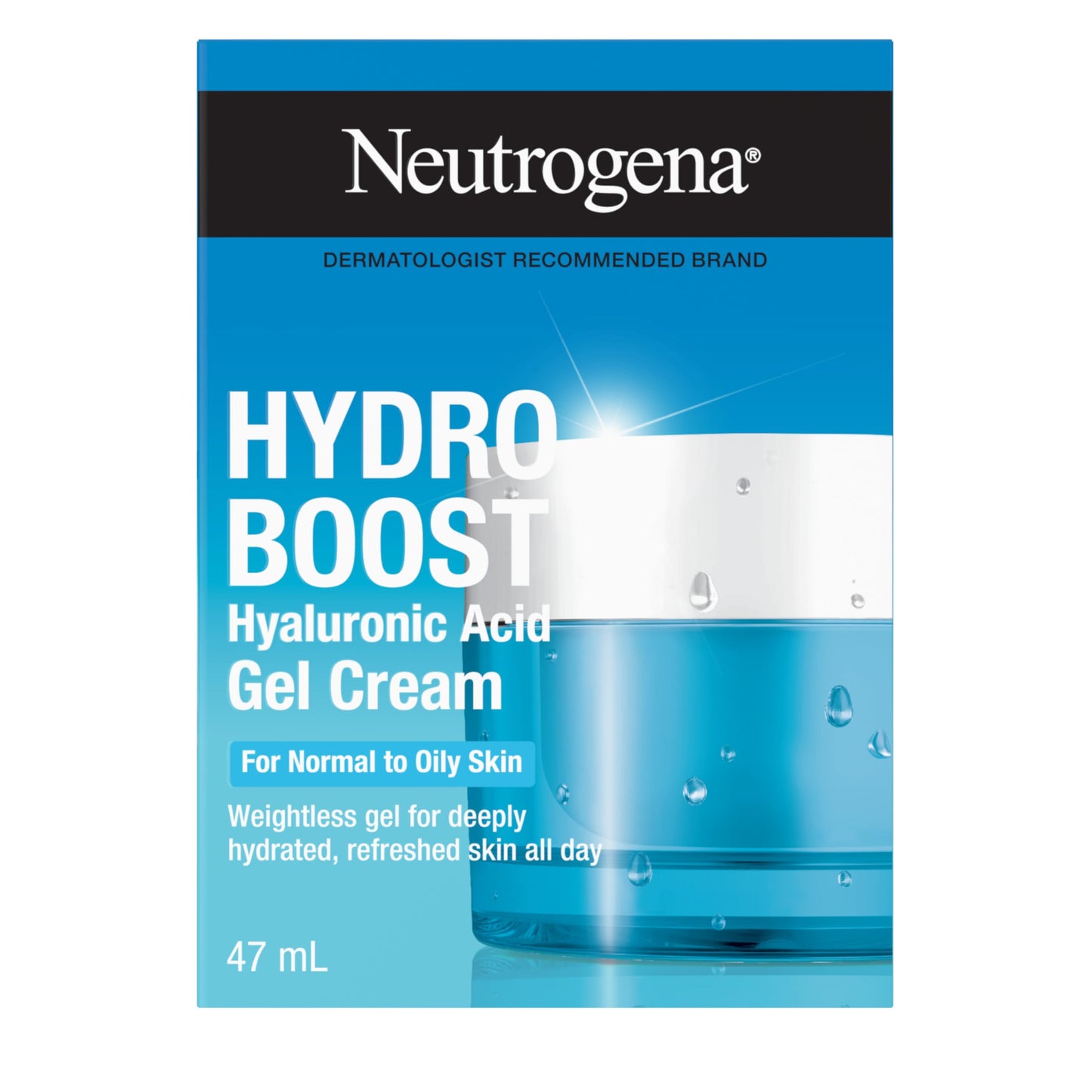 Neutrogena Hydro Boost Gel Cream with Hyaluronic Acid, All-day hydration for Face and Neck, Oil Free and won’t clog pores, 1.6 oz