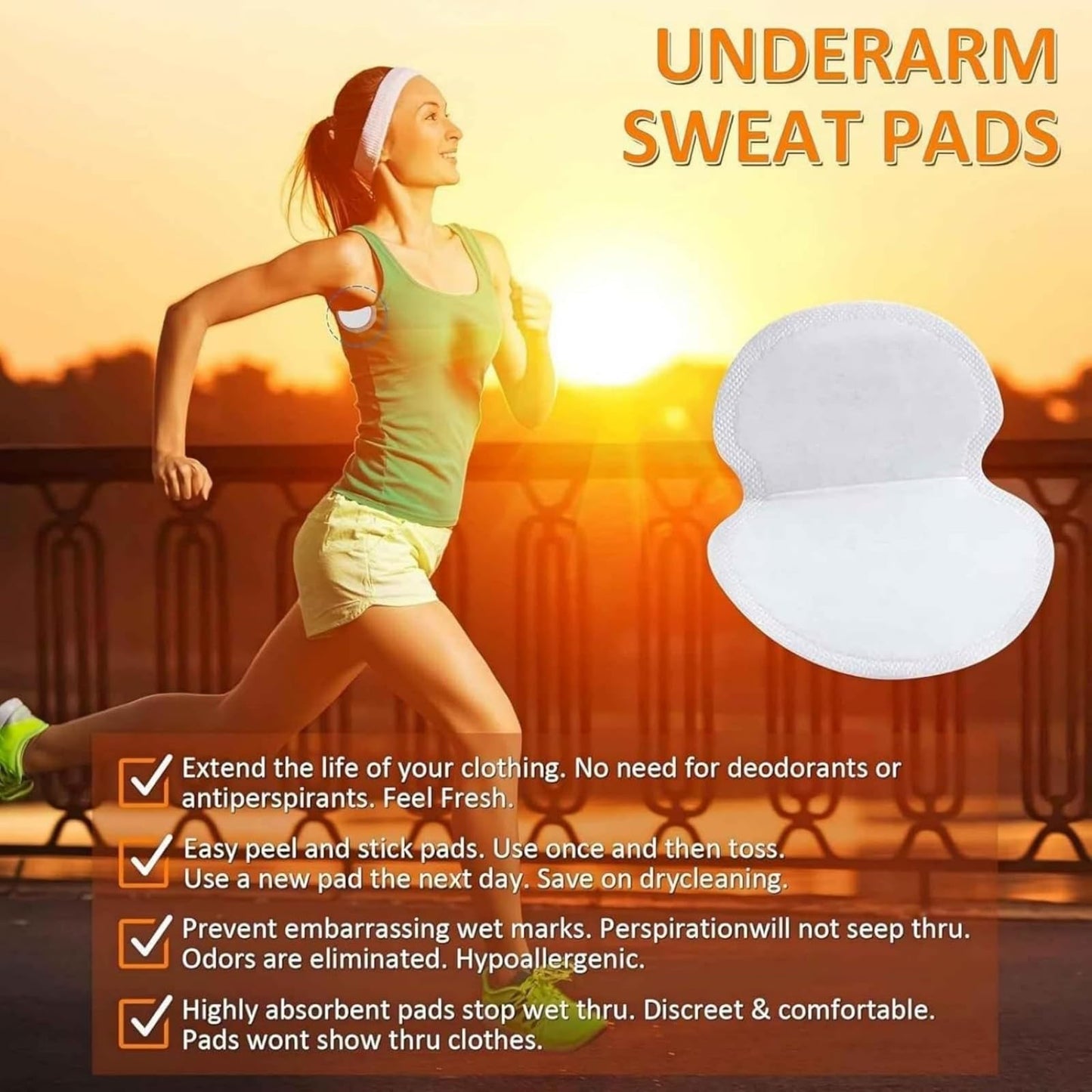 Armpit Sweat Pads, FJDNKDN Underarm Sweat Pads for Women and Men [100 Packs], Disposable Underarm Pads for Sweating Women, With our Disposable Beauty and Personal Care FJDNKDN