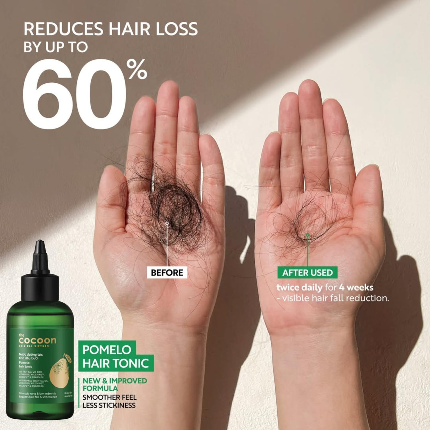 Cocoon Pomelo Oil Hair Tonic. 100% Vegan Scalp Serum Treatment for Thinning, Damaged & Breakage Hair | Soften, Reduce Hair Loss & Promote Hair Growth