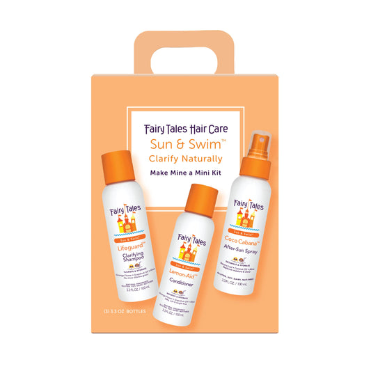 Fairy Tales Sun & Swim Travel Pack for Kids - 3.3oz Shampoo, Conditioner & Leave-In Spray Trio - TSA-Friendly Pool & Beach Vacation Set - Citrus Scent Beauty & Personal Care Fairy Tales