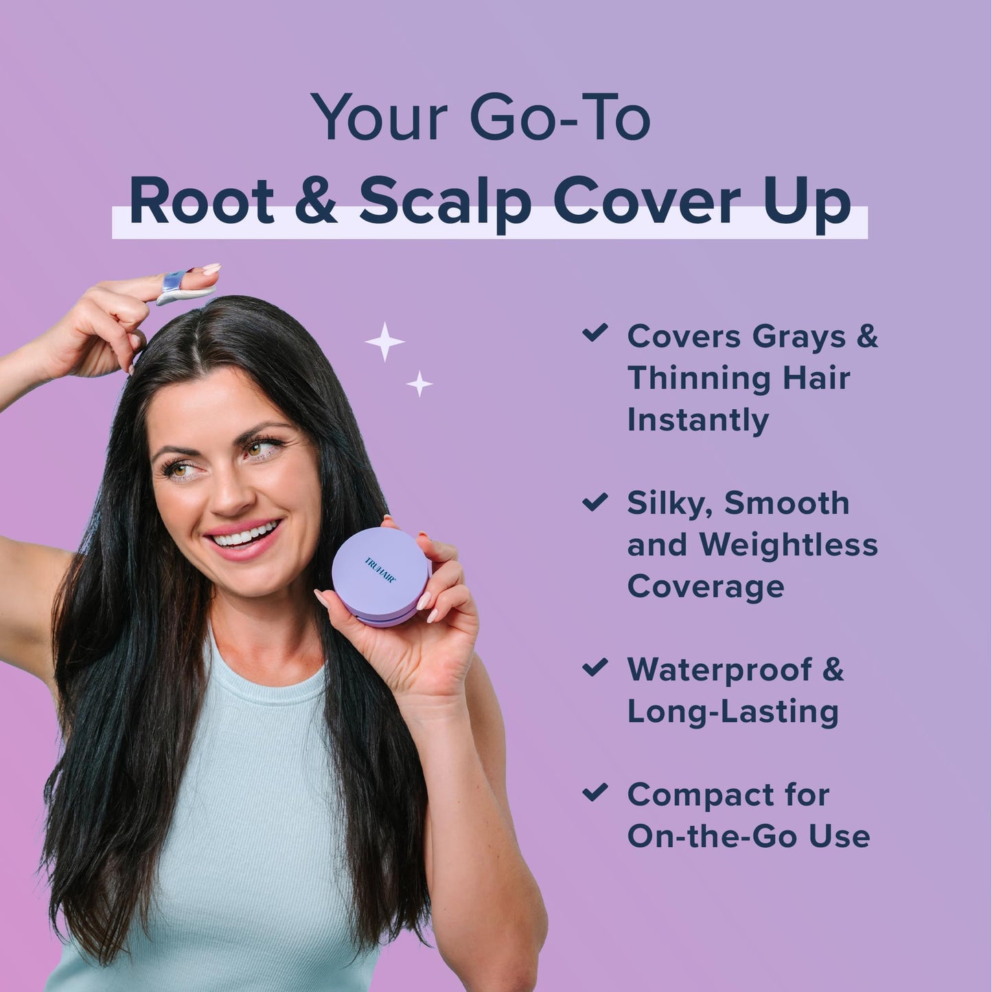 TRUHAIR Root & Scalp Cover Up Refill, Waterproof Pressed Powder for Gray Coverage, Bald Spots & Thinning Hair, Root Touch Up Color, 0.35 oz (Light