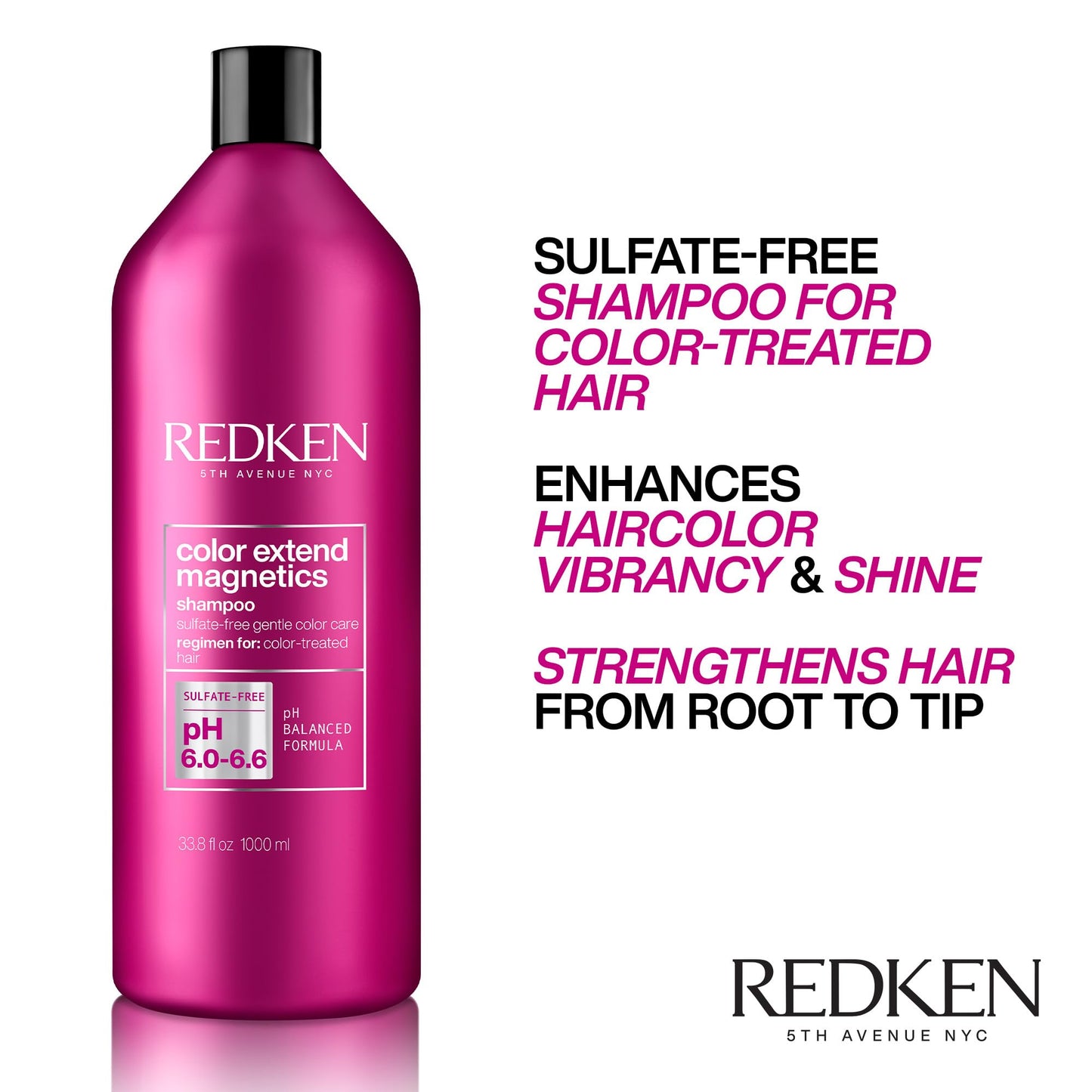 Redken Color Extend Magnetics Shampoo | For Color-Treated Hair | Gently Cleanses & Protects Color | With Amino Acid | Sulfate-Free | 33.8 Fl Oz Beauty & Personal Care Redken