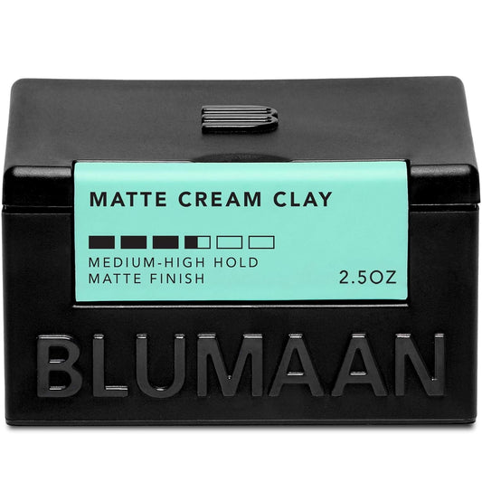 BLUMAAN Matte Cream Clay - High Hold Matte Finish - Versatile, Easy To Apply, Weightless Control, Nourishing and Cleansing Hair Care Essential