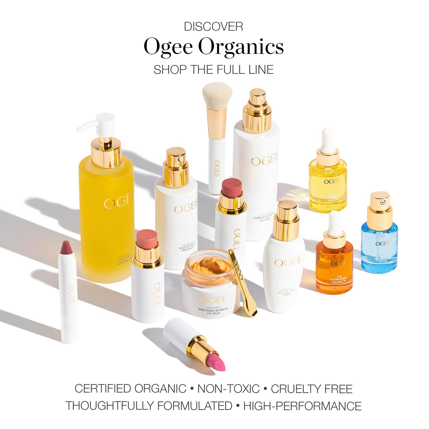 Ogee Full Bloom Sculpted Lipstick (Lulu - White Pink) - Long Lasting Organic Lipstick with Jojoba Oil & Micro Hyaluronic Acid - 70% Organic