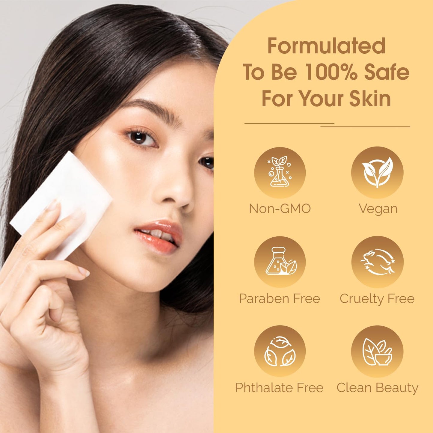 Radiant Aura Vitamin C & Vitamin E Face Wipes - Dermatologist Tested, Anti-Aging, Korean Skin Care - Removes Makeup, Hydrates, Softens The Look