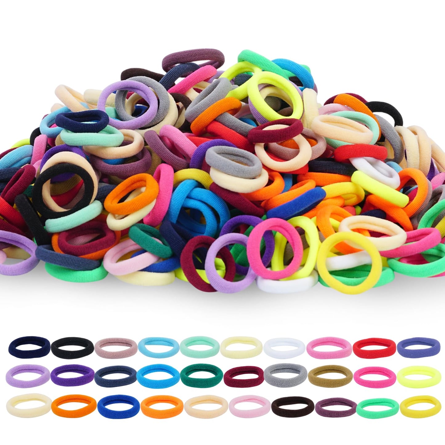LuSeren 120 Pcs No Damage Thick Hair Ties, Large Soft Seamless Nylon Cloth Hair Elastics for Women - Neutrals 5 Beauty and Personal Care LuSeren Default Title
