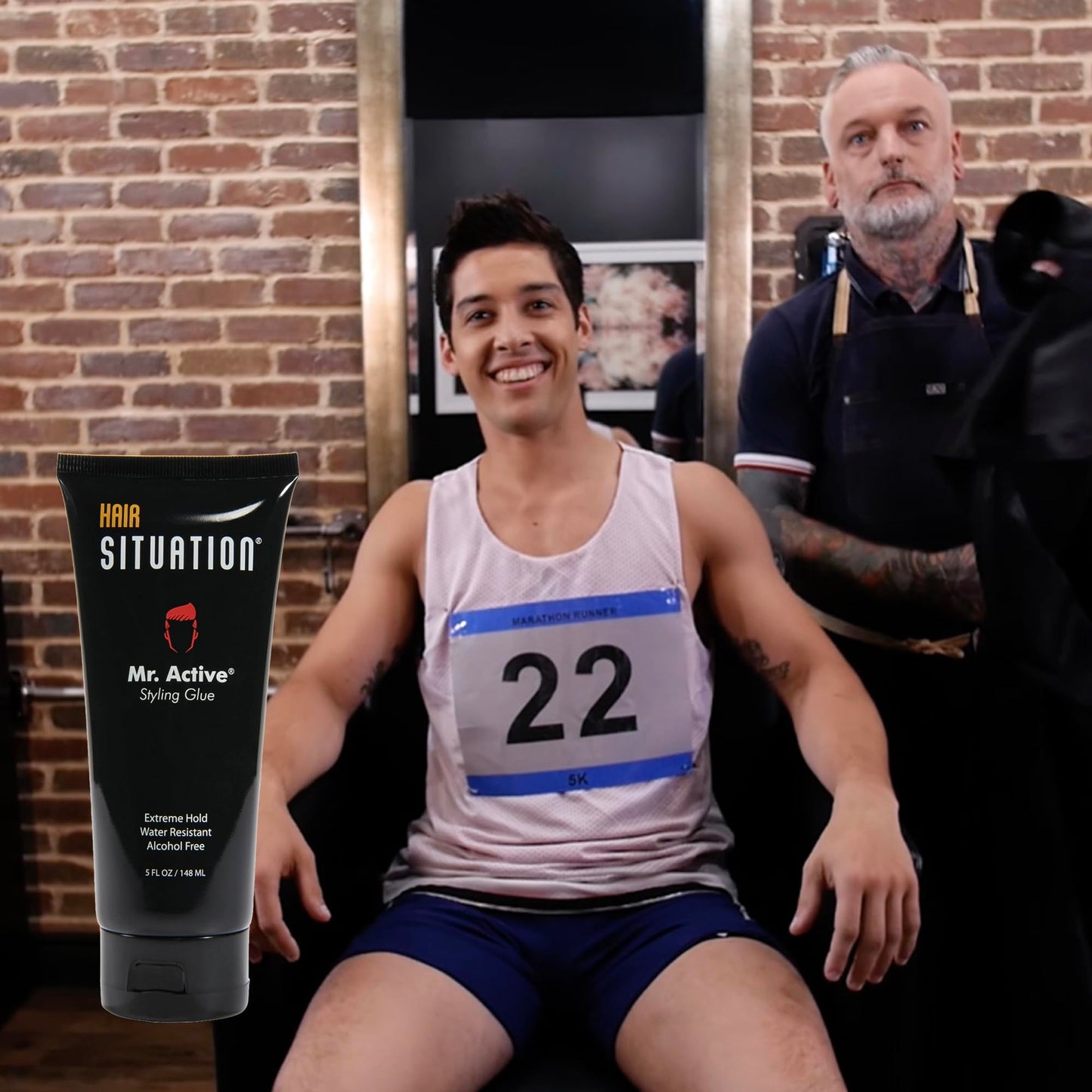Hair Situation Mr. Active Hair Gel - Strong Hold Hair Styling Glue for Men, Maximum Grip, Anti-Frizz, Humidity Shield, Non-Flaking, Alcohol-Free, Adds
