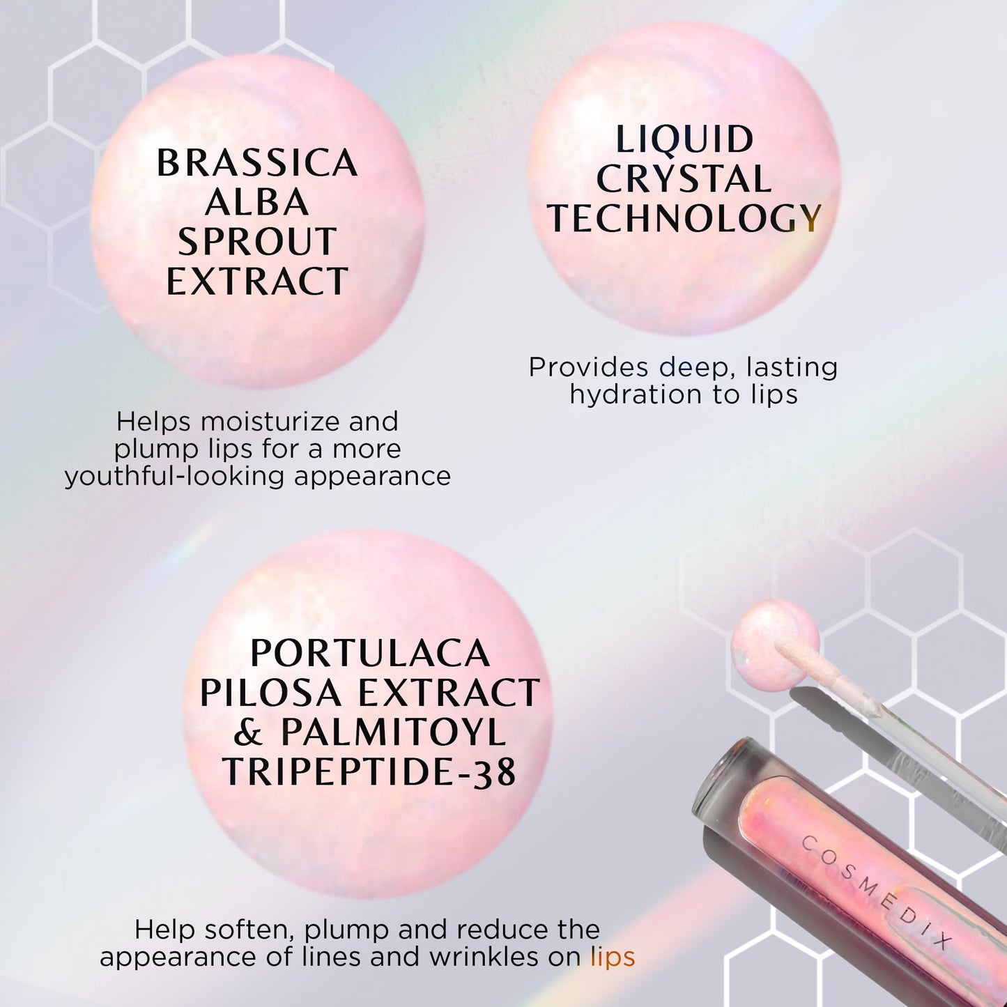 COSMEDIX Lumi Crystal Liquid Crystal Hydrator - Plumping Lip Gloss for Women for Plumped, Luscious & Fuller-Looking Lips - Long-Lasting Moisturizing