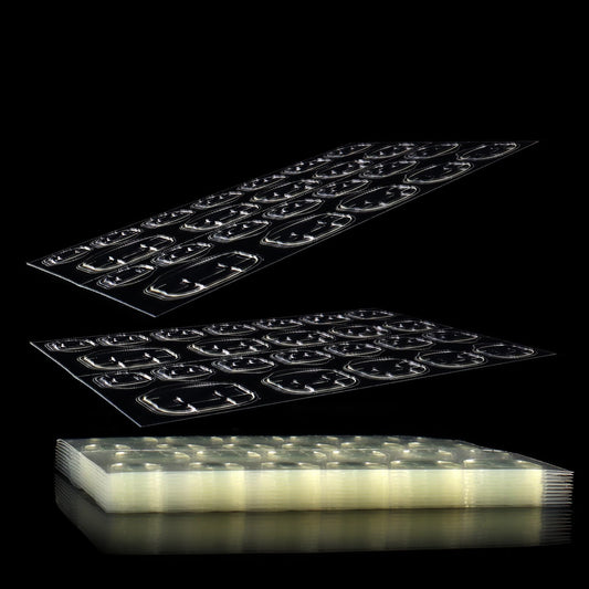 Laza 240 Pcs Thin Breathable Adhesive Tabs Fake Nail Glue Sticker 10 Sheets Super Sticky Double Sided Tips (Germany Jelly Gel) Flexible for Acrylic