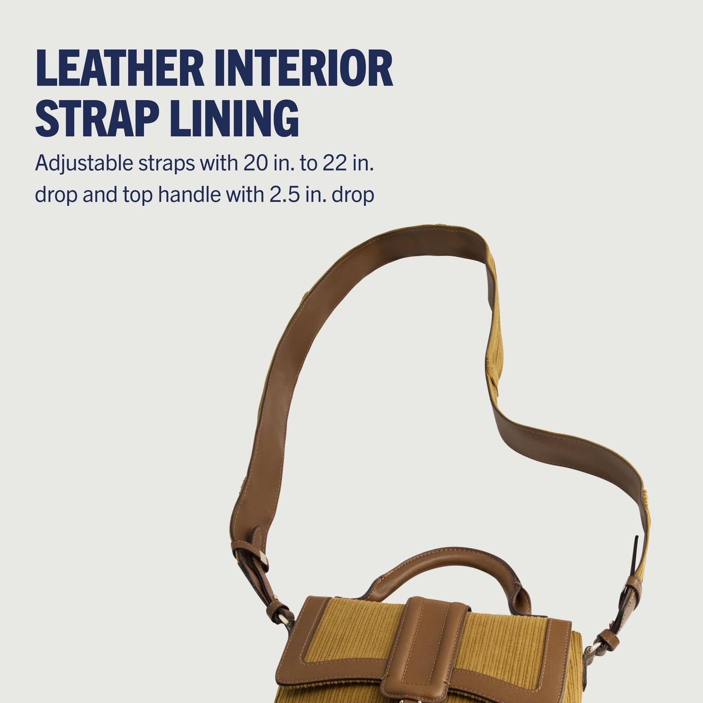 True Religion Women's Satchel Bag Purse, Corduroy Mini Crossbody Travel Handbag with Adjustable Shoulder Strap, Brown