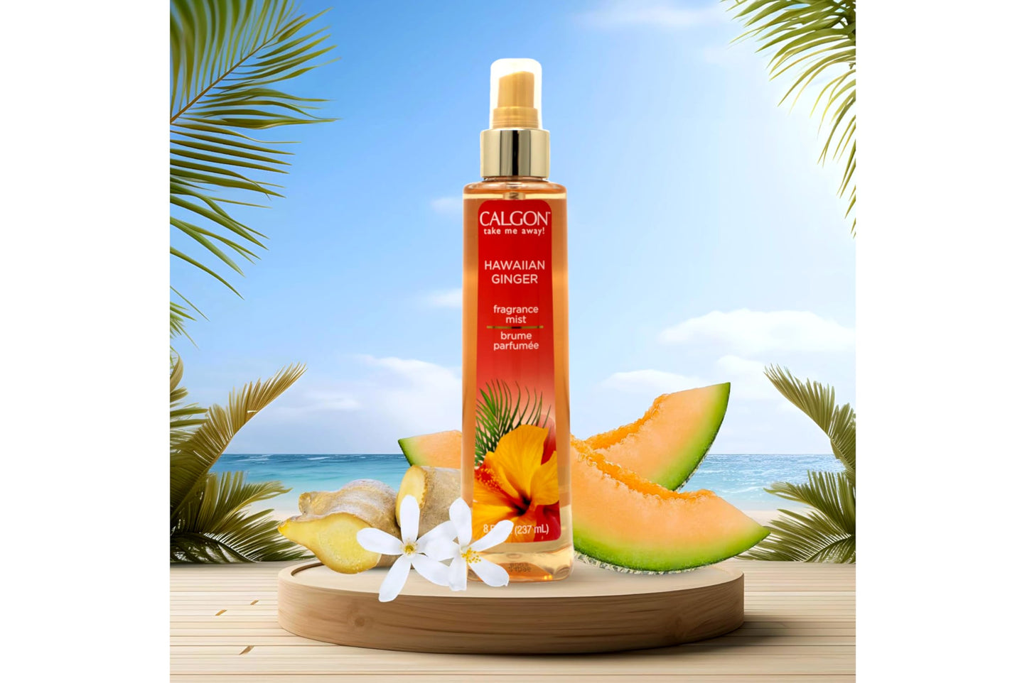 Calgon Hawaiian Ginger Fragrance Body Mist 8 oz ( Pack of 9)