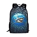 Showudesigns Shark Backpack for Primary Boys Girls Ocean Bookbag Elementary School Kids Back Bag Blue Animal Bagpack