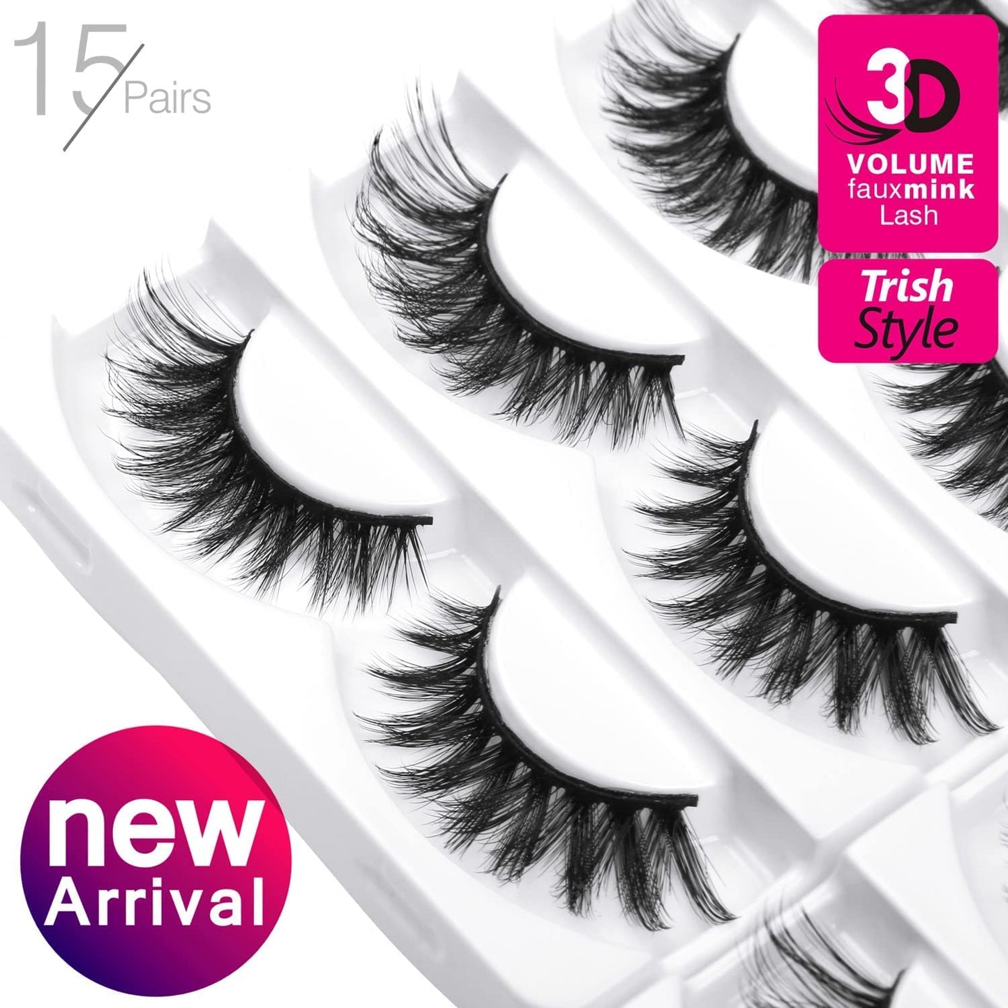 Eliace False Eyelashes 15 Pairs Cat Eye-Lashes 3D Mink Lashes,Spiky Wispy Natural Long Faux Mink Lashes Strips Soft & Reusable Makeup Professional