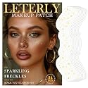 Leterly 24 Pcs Glitter Freckles Face Tattoo,Gold Face Glitter Makeup Patches Cute Sparkle Freckles Patches Waterproof Makeup Speckles for Face