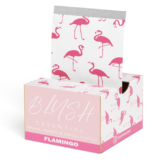 Flamingo Design Hair Salon Pop Up Foils, Aluminum Foil Sheets for Highlighting and Coloring, Salon Hair Foils, 5"x10.75", 500 Foil Sheets Beauty & Personal Care Blush Essentials