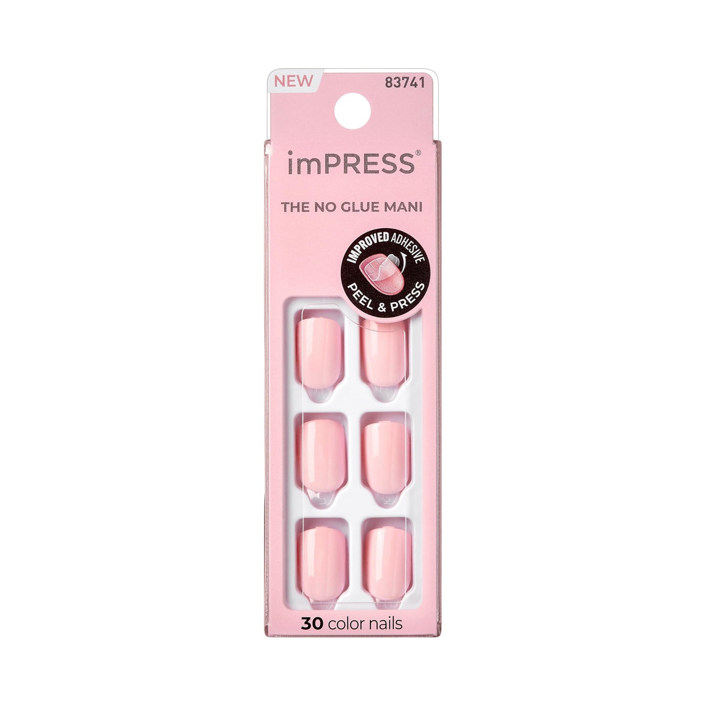 Kiss Impress No Glue Mani Press On Nails, Color, 'Pick me Pink', Pink, Short Size, Squoval Shape, Includes 30 Nails, Prep Pad, Instructions Sheet, 1 Beauty & Personal Care imPRESS