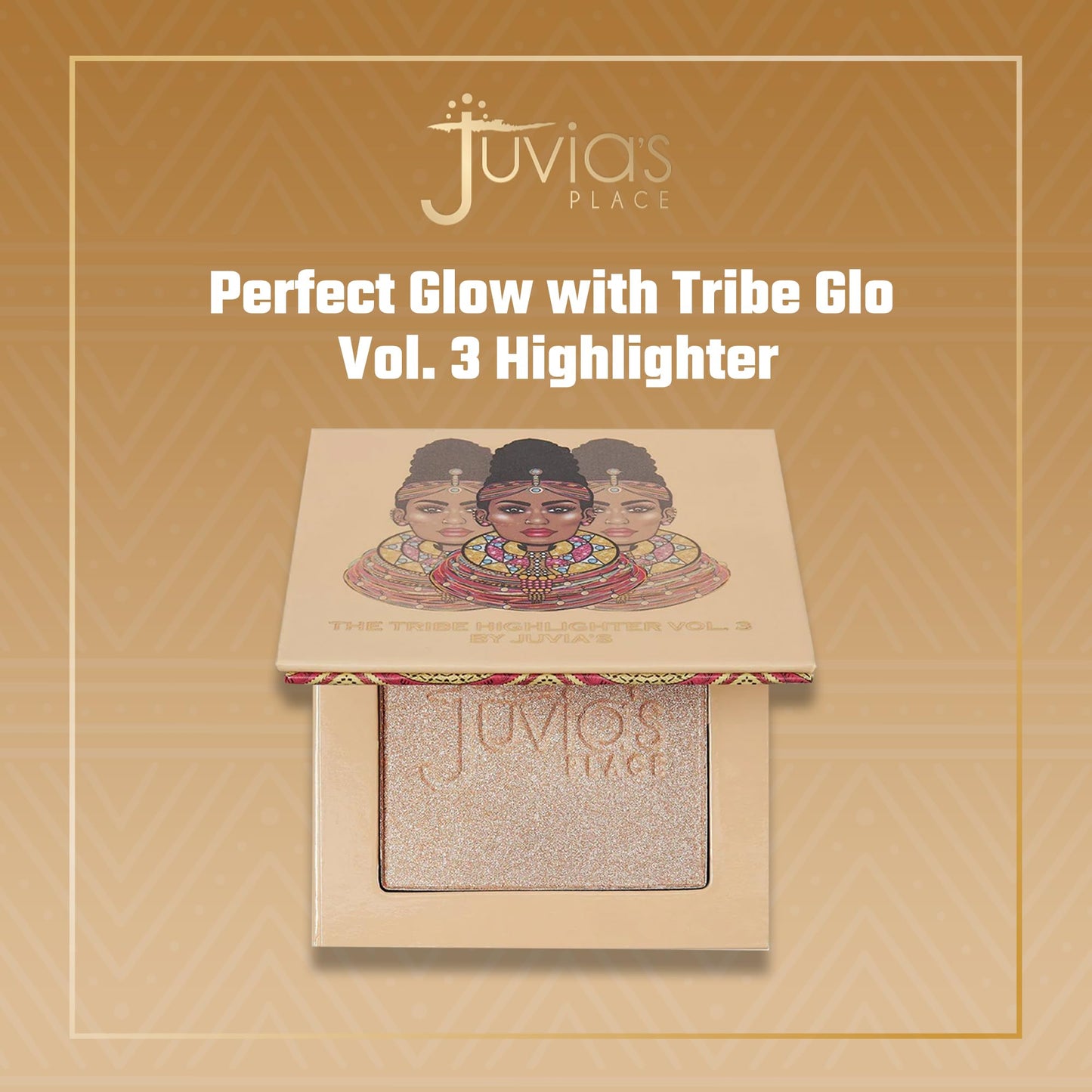 Juvia's Place - Tribe Highlighter Vol. 3 - Glow Highlighter Face Makeup Powder - Shimmering Glow Finish perfect for cheekbones, Radiant Mineral