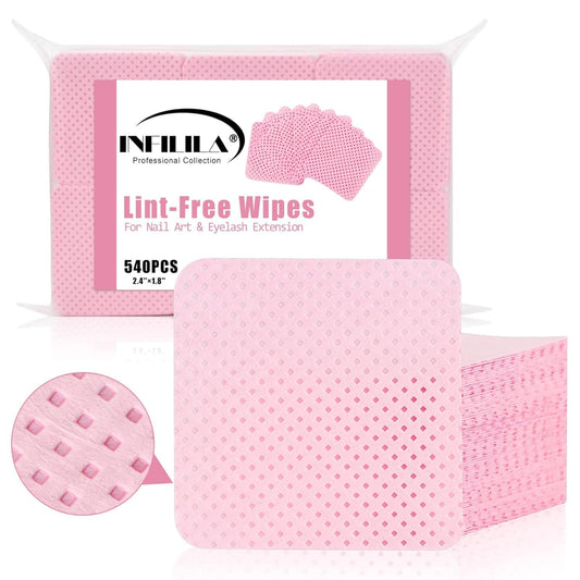 NXJ INFILILA Lint Free Nail Wipes, 540PCS Non-Woven Fabric Dry Nail Prep Wipes, Absorbent Acetone Nail Polish Remover Lash Extensions Glue Nail Beauty and Personal Care NXJ INFILILA Default Title
