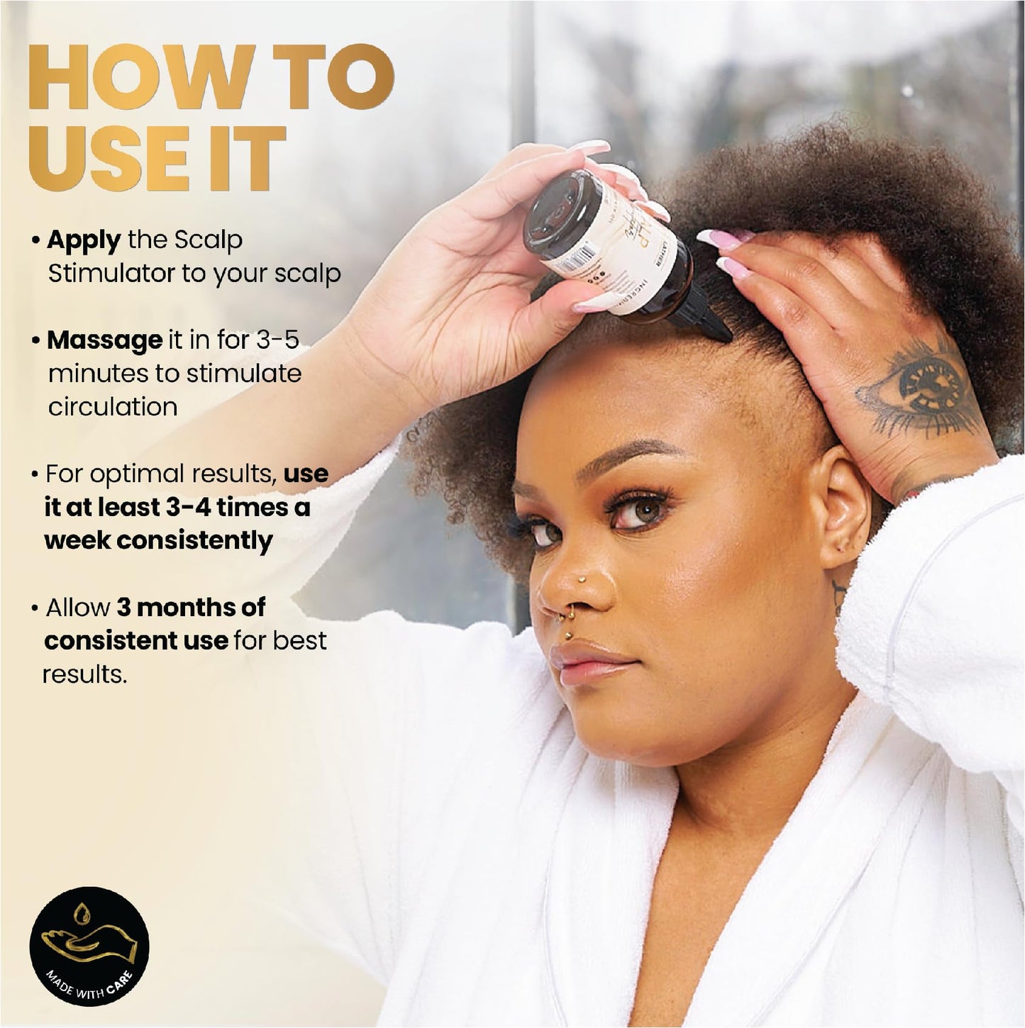 Bask & Lather Scalp Stimulator Hair Growth Oil, Cold Pressed Mint and Rosemary Blend with Grapeseed for Hair Growth, Organic Natural Leave in, All Beauty and Personal Care BASK & LATHER