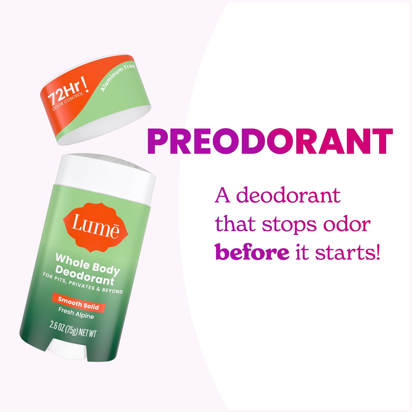 Lume Whole Body Deodorant - Invisible Cream and Solid Unscented - 72 Hour Odor Control - Aluminum & Baking Soda Free, Skin Safe - 3 oz Cream & 2.6 oz Beauty and Personal Care Lume