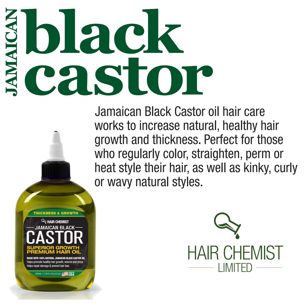 Hair Chemist Superior Growth Jamaican Black Castor Hair Oil 7 oz.