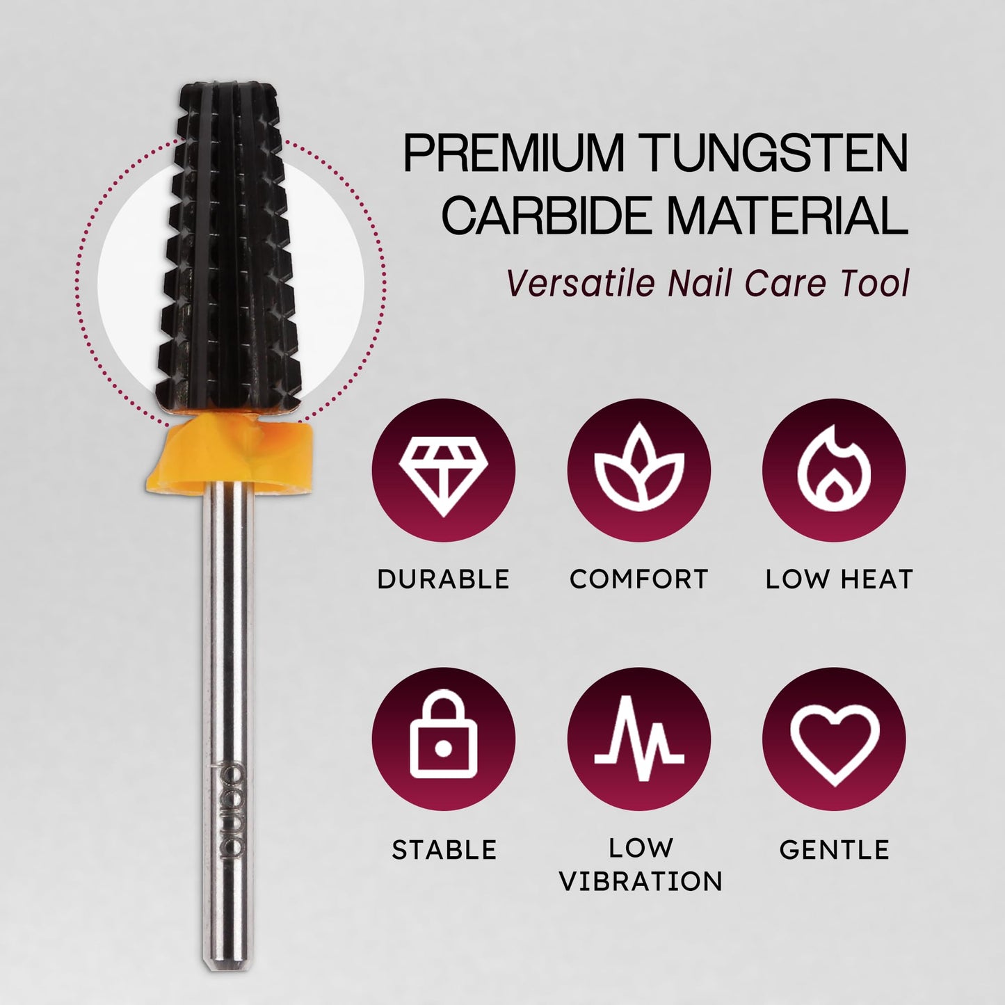 PANA 3/32" Shank 5-in-1 Nail Carbide Bit - (Triple Coarse - Coarse Grit, Gold) - Two Way Rotate use for Both Left and Right Handed Fast remove Acrylic Beauty and Personal Care PANA
