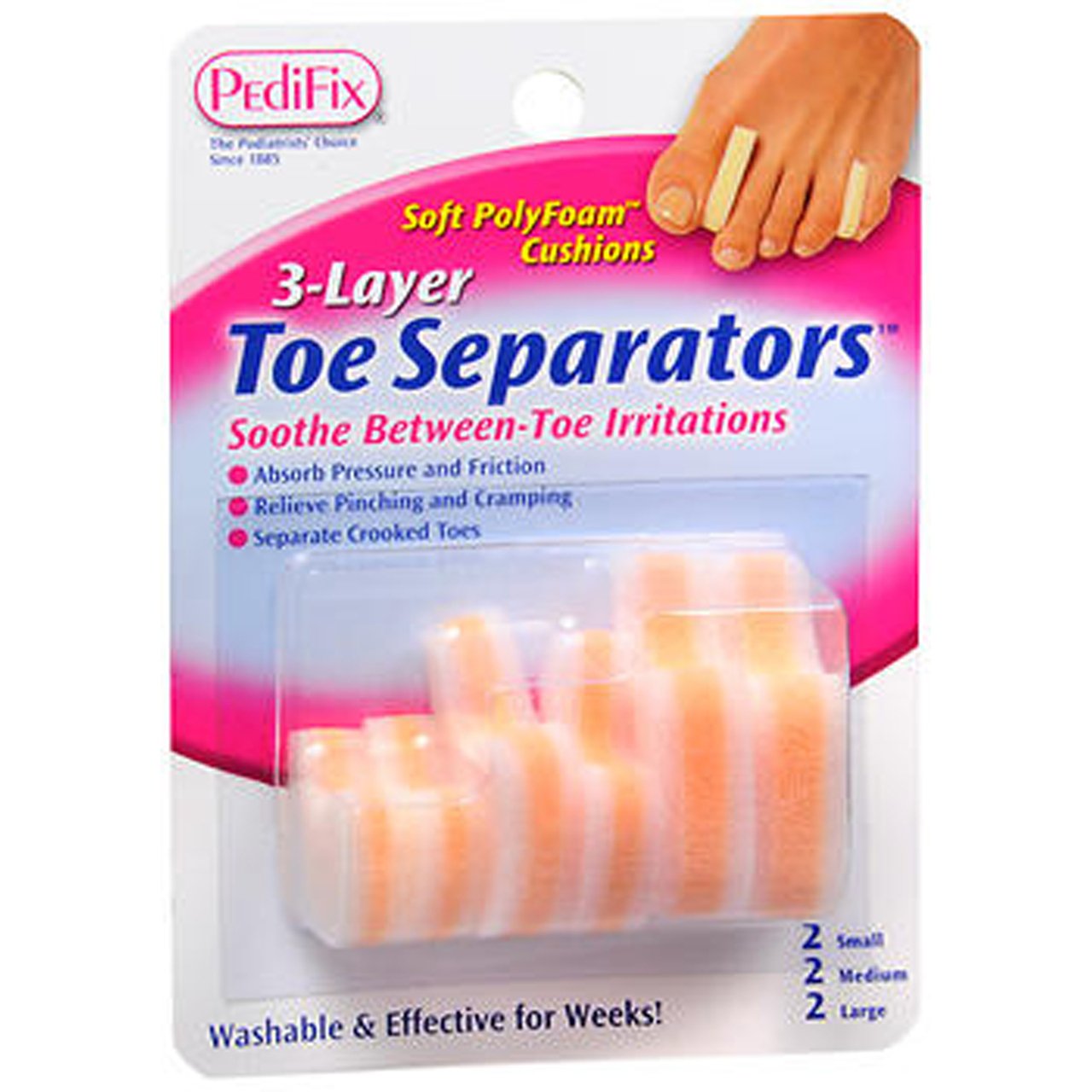 PediFix 3 Layer Toe Separators 6/box Beauty & Personal Care Pedifix