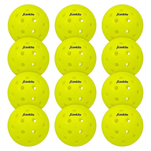 Franklin Sports Outdoor - X-40 Pickleball Balls - USA (USAPA) Approved - 12 Pack Outside - Optic Yellow - US Open Ball