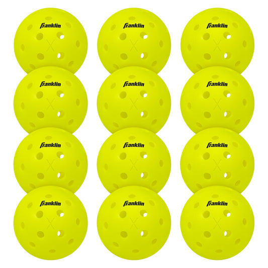 Franklin Sports Outdoor - X-40 Pickleball Balls - USA (USAPA) Approved - 12 Pack Outside - Optic Yellow - US Open Ball