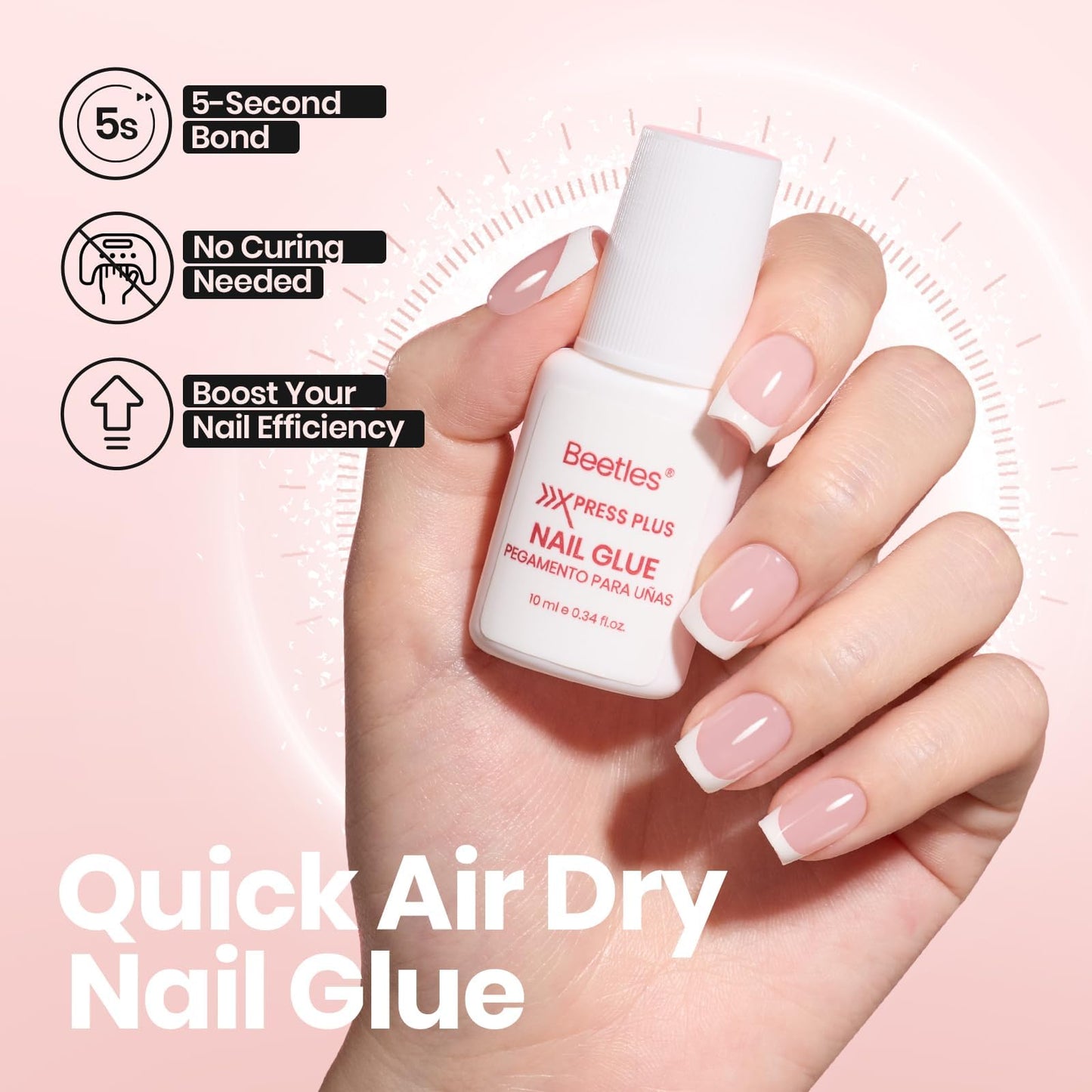 Beetles Short Square French Tip Press on Nails：Brown French Press ons Extra Short Gel Nail Tips Square 60 PCS 15 Sizes Pre-Shaped Reusable False Nails Beauty and Personal Care beetles Gel Polish