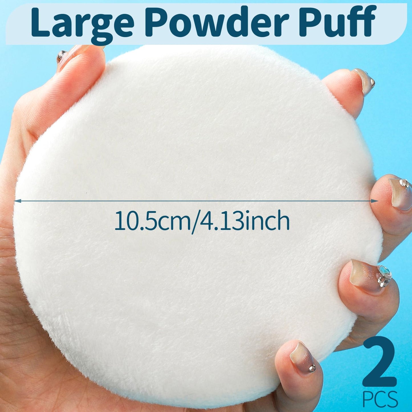 Teenitor 2pcs Powder Puff, 4.13 Inch Powder Puff for Body Powder, Body Powder Puff Large Powder Puff Loose Powder Puffs Soft Velour Body Powder Puff Beauty and Personal Care Teenitor