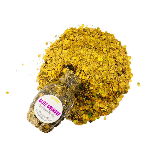 Neva Nude Face and Body Glitter Keychain - Chunky Loose Glitter for Festivals, Raves, and More | Cosmetic Grade | Super Sparkly (24 Karat Gold