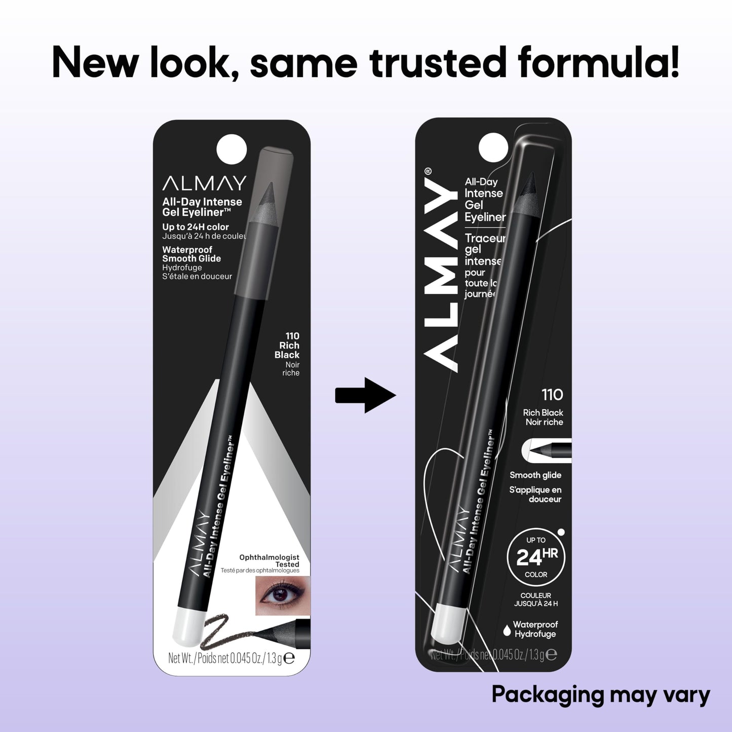 Almay Gel Eyeliner, Waterproof, Fade-Proof Eye Makeup, Easy-to-Sharpen Liner Pencil (Packaging May Vary), 130 Pure Plum, 0.045 oz