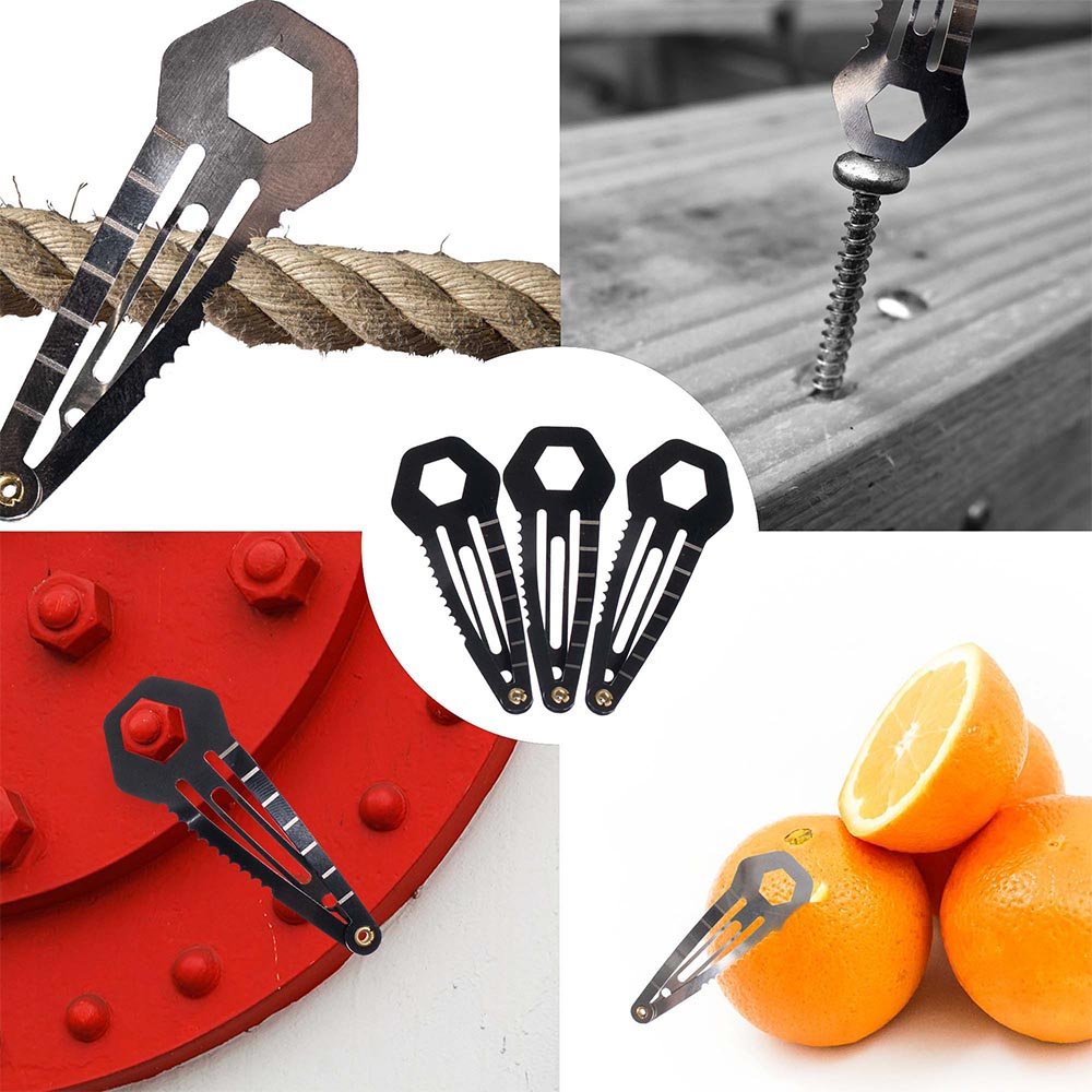 3 Pack, Multi Tool Tactical Hair Clip - Universal Survival Kit for Women