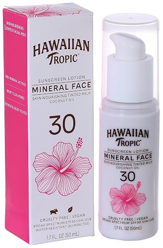 Hawaiian Tropic Mineral Sun Milk Face Sunscreen Lotion, SPF 30, 1.7oz