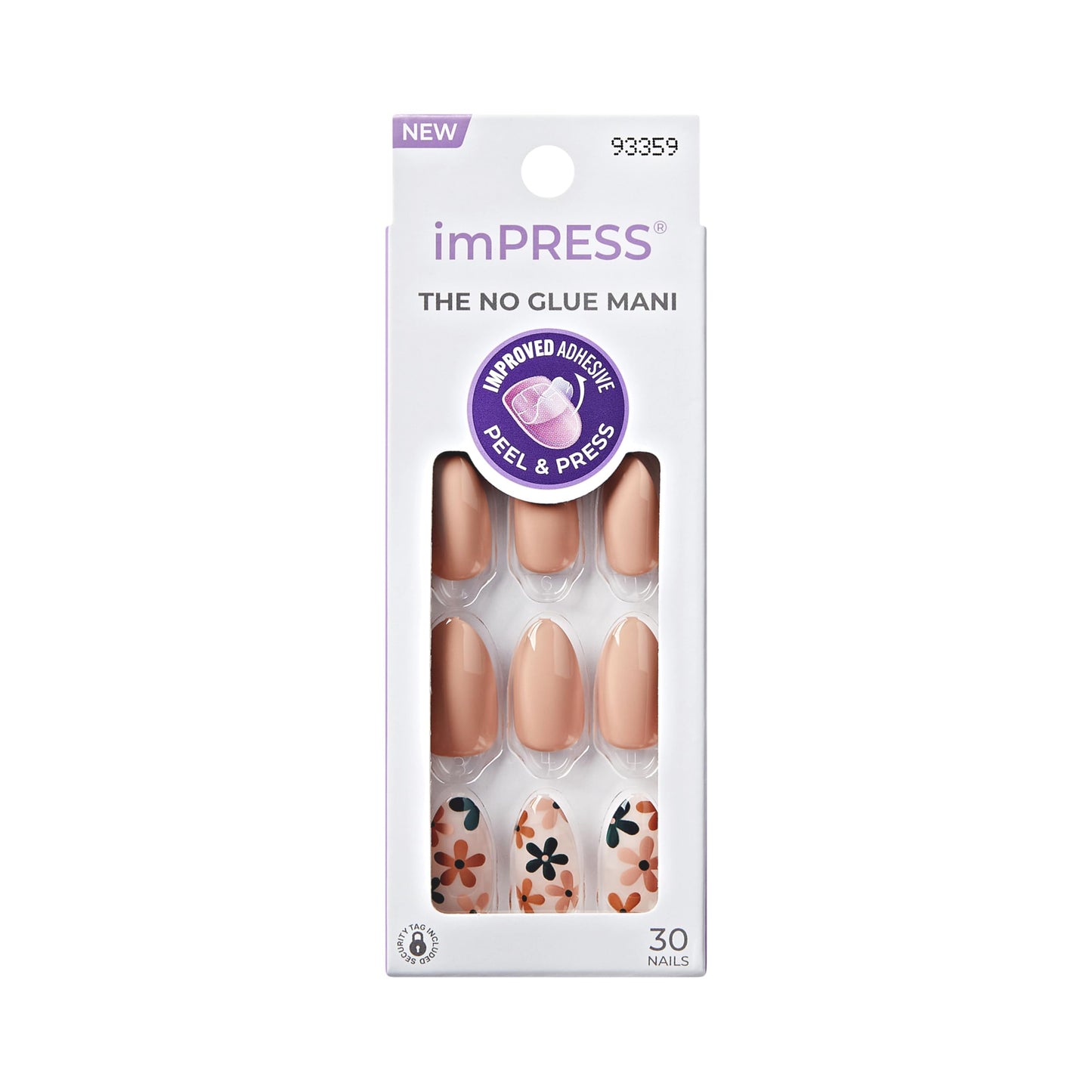 Kiss Impress No Glue Mani Press On Nails, Design, 'As It Was', Beige, Medium Size, Almond Shape, Includes 30 Nails, Prep Pad, Instructions Sheet, 1 Beauty & Personal Care imPRESS