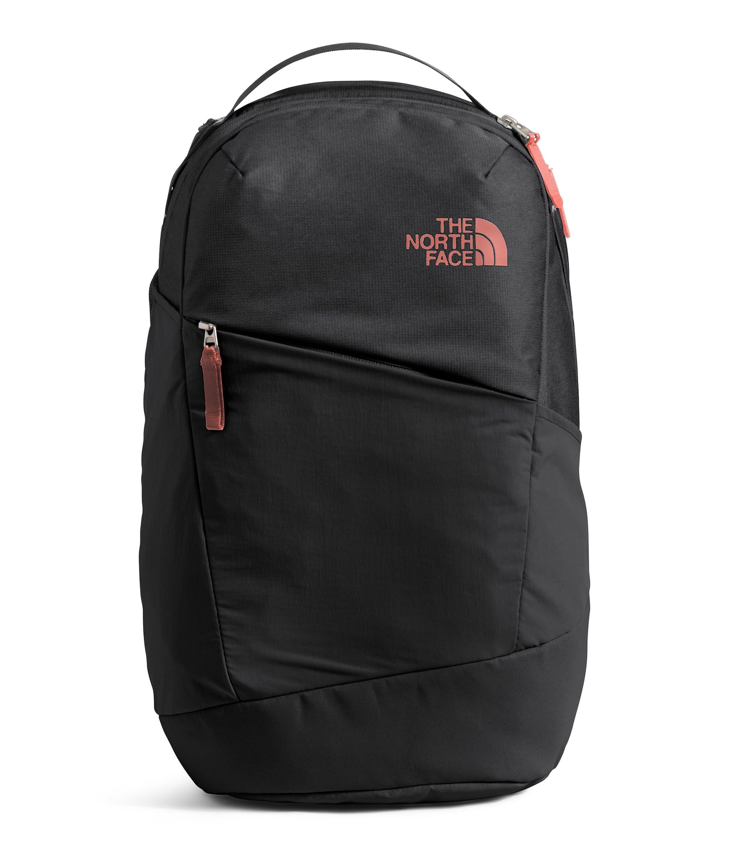 The North Face Women's Isabella 3.0 Backpack | Everyday Travel Bag with 16" Laptop Sleeve, Water-Repellent Finish, Women-Specific Fit, TNF Black Light Heather/Burnt Coral Metallic-NPF, One Size