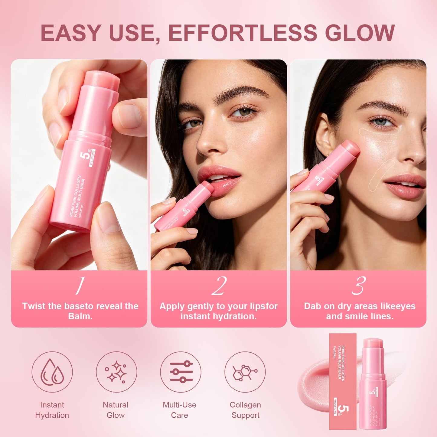 Vult PDRN Pink Collagen Volume Multi Balm, Volufiline Stick 2PCS Beauty and Personal Care Vult