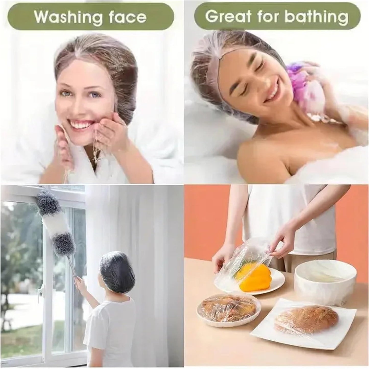 150/300/1500/3000pcs Disposable Shower Cap - Waterproof Plastic Men's and Women's Hair Caps(300pcs) Beauty and Personal Care Nuqsx