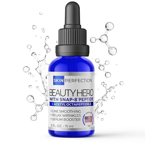 Skin Perfection Snap 8 Peptides Serum for Face - Anti Aging Peptide Serum for Fine Lines & Wrinkles - Diy Peptide Face with Hyaluronic Acid Crows Feet