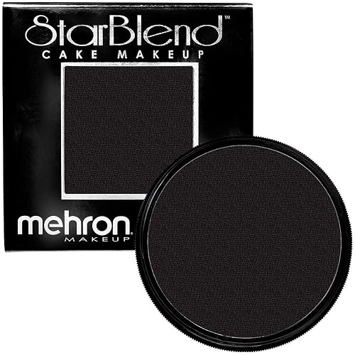 Mehron Makeup StarBlend Cake Makeup | Wet/Dry Pressed Powder Face | Powder Foundation | Black Body and Face Paint 2 oz (56g) | Made in the USA